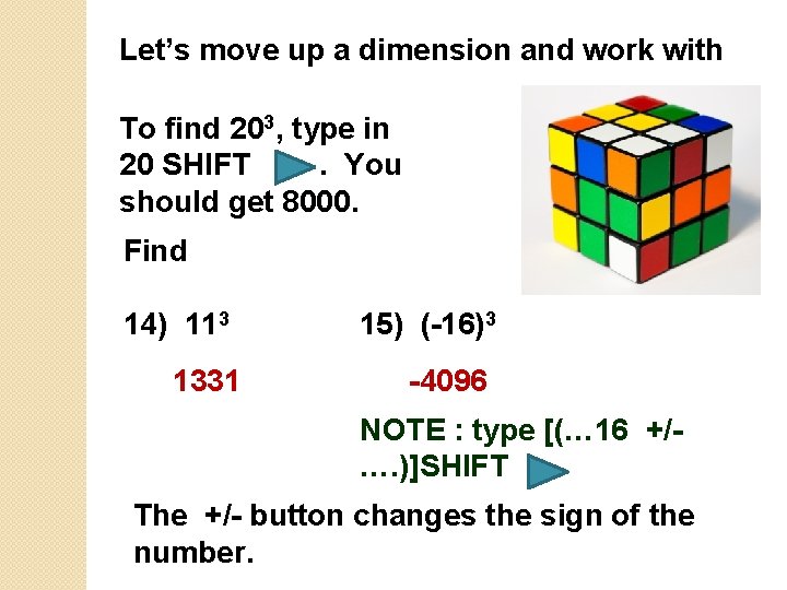 Let’s move up a dimension and work with To find 203, type in 20