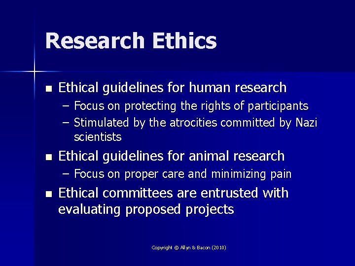 Research Ethics n Ethical guidelines for human research – Focus on protecting the rights