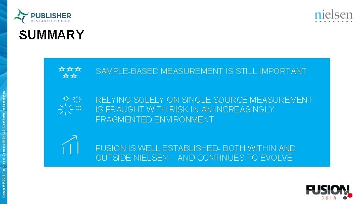 SUMMARY Copyright © 2018 The Nielsen Company (US), LLC. Confidential and proprietary. SAMPLE-BASED MEASUREMENT