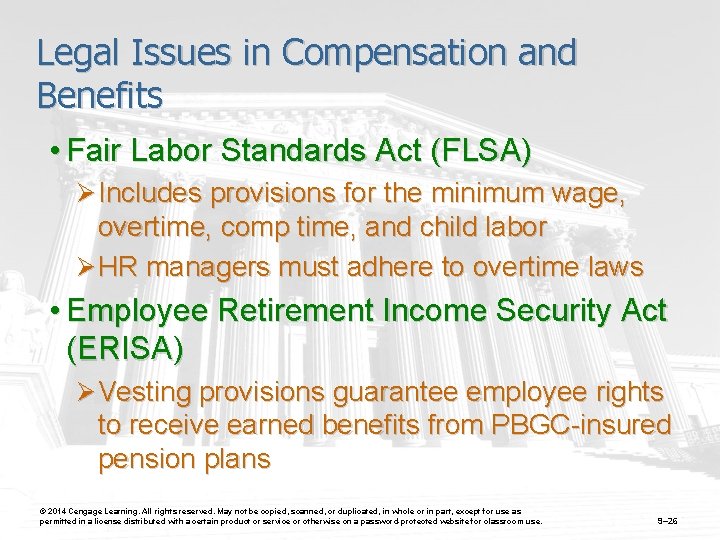 Legal Issues in Compensation and Benefits • Fair Labor Standards Act (FLSA) Ø Includes