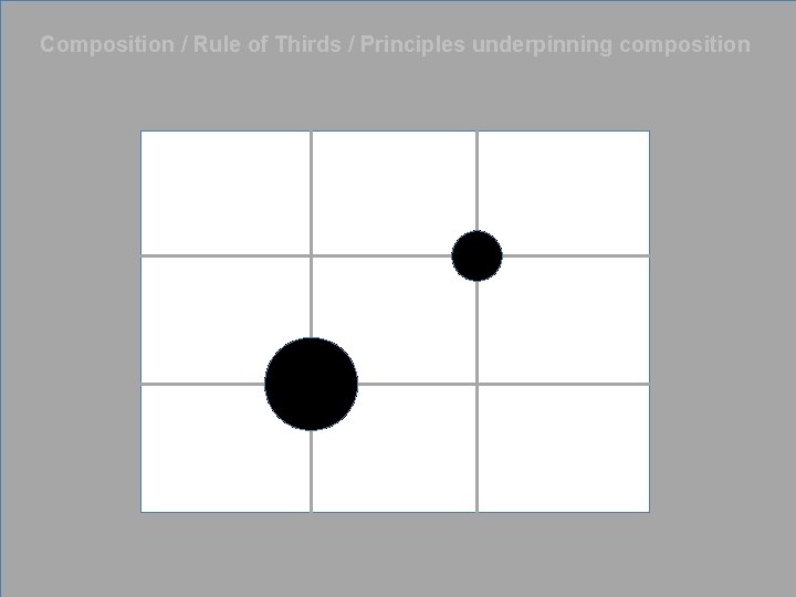 Composition / Rule of Thirds / Principles underpinning composition 