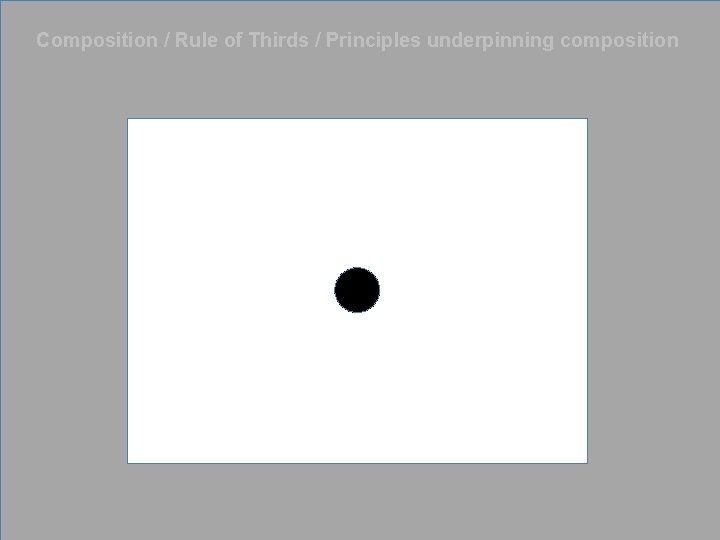 Composition / Rule of Thirds / Principles underpinning composition 