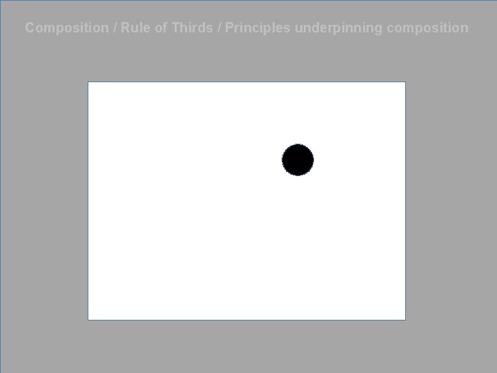 Composition / Rule of Thirds / Principles underpinning composition 