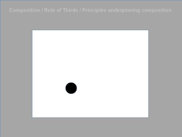 Composition / Rule of Thirds / Principles underpinning composition 