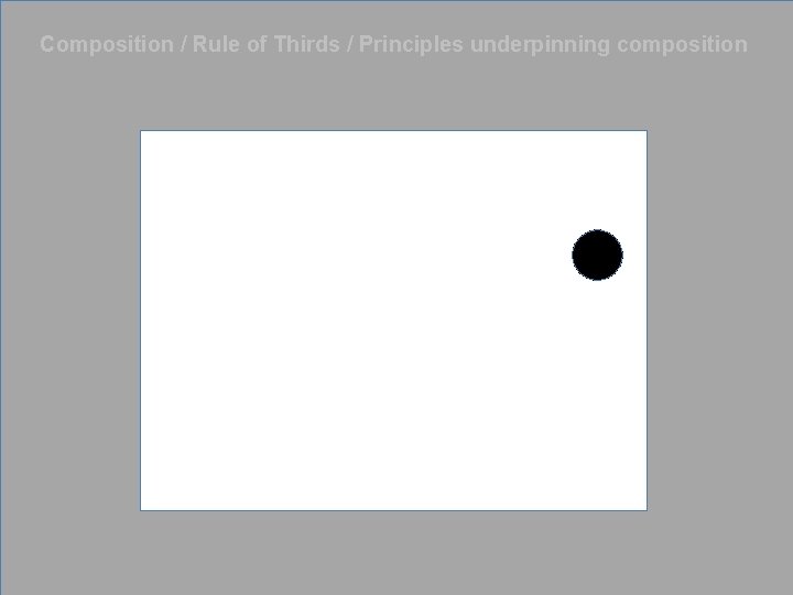 Composition / Rule of Thirds / Principles underpinning composition 