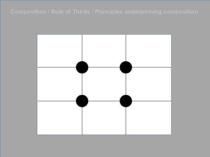 Composition / Rule of Thirds / Principles underpinning composition 