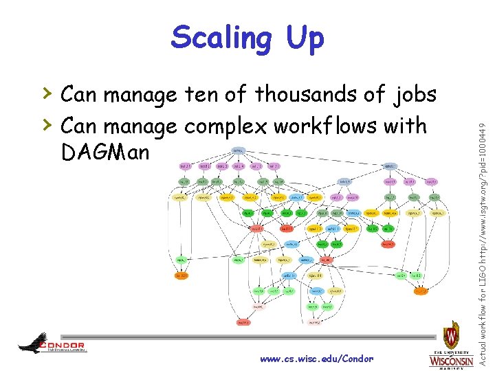 › Can manage ten of thousands of jobs › Can manage complex workflows with