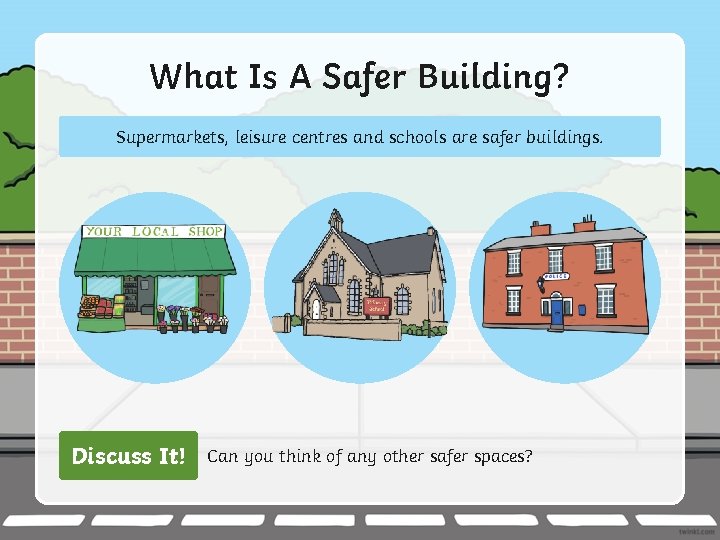 What Is A Safer Building? Supermarkets, leisure centres and schools are safer buildings. Discuss