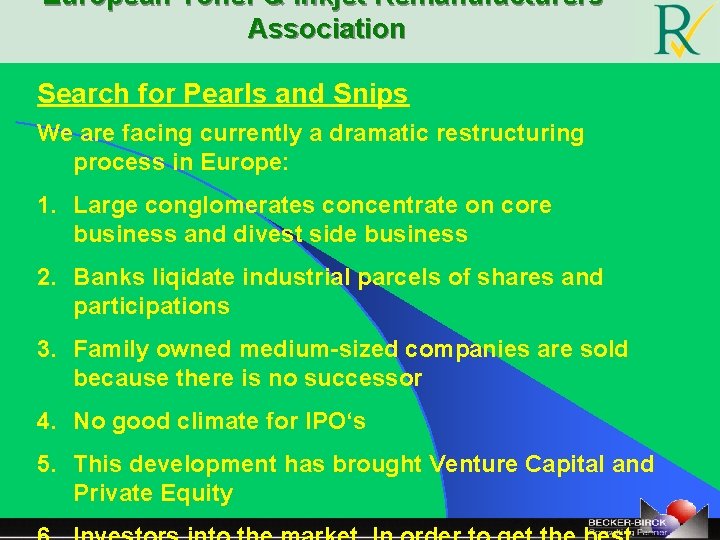 European Toner & Inkjet Remanufacturers‘ Association Search for Pearls and Snips We are facing