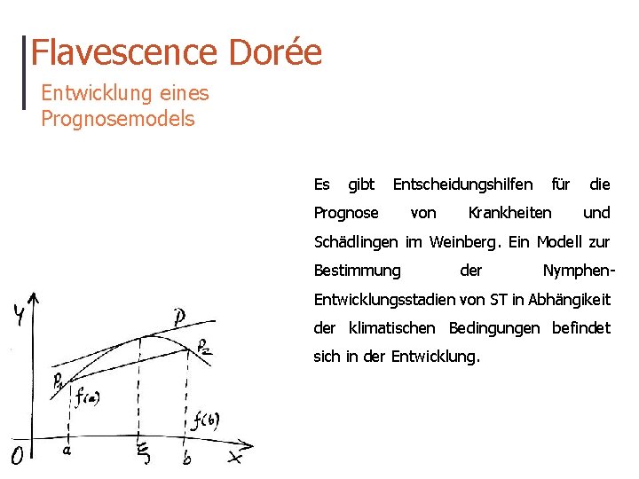 Flavescence Dorée Entwicklung eines Prognosemodels Es gibt Entscheidungshilfen Prognose von für Krankheiten die und