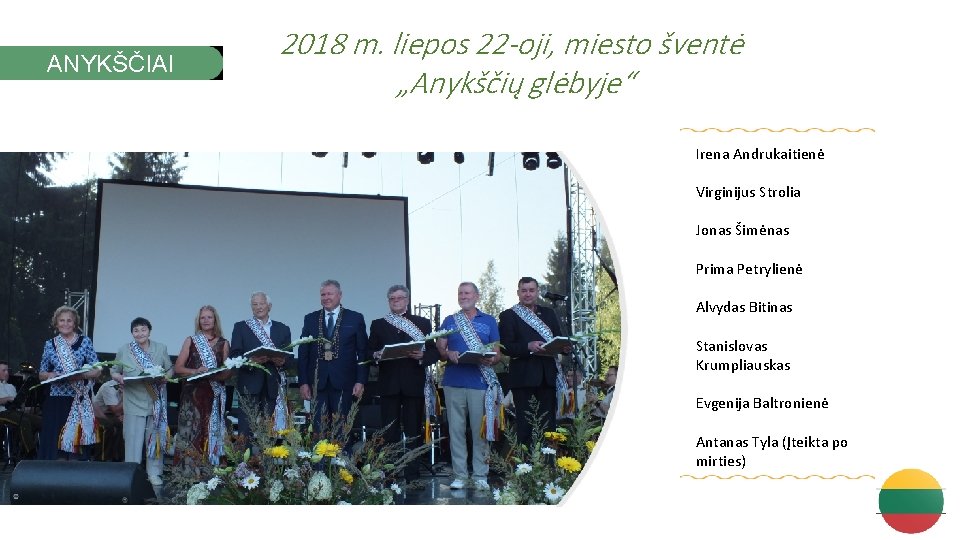 ANYKŠČIAI 2018 m. liepos 22 -oji, miesto šventė „Anykščių glėbyje“ Irena Andrukaitienė Virginijus Strolia