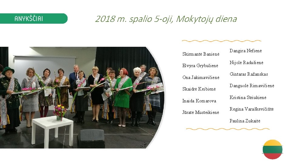 2018 m. spalio 5 -oji, Mokytojų diena Skirmantė Banienė Elvyra Grybulienė Ona Jakimavičienė Skaidrė