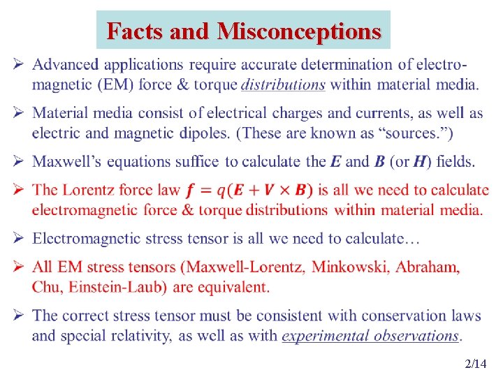 Facts and Misconceptions 2/14 