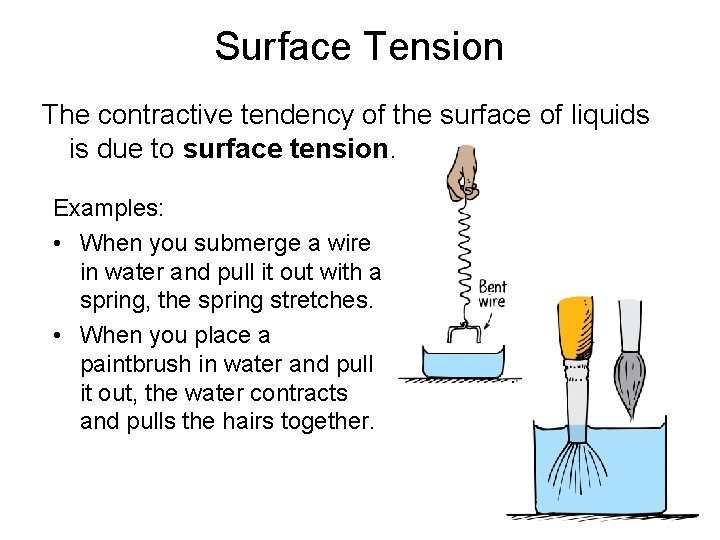 Surface Tension The contractive tendency of the surface of liquids is due to surface