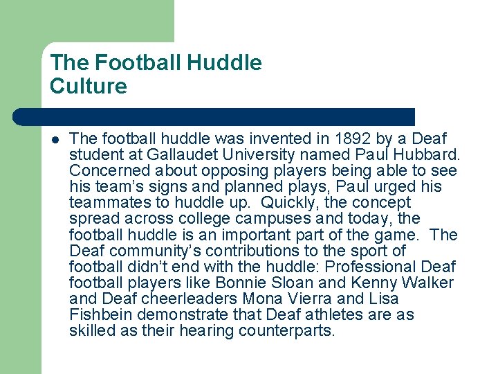 The Football Huddle Culture l The football huddle was invented in 1892 by a