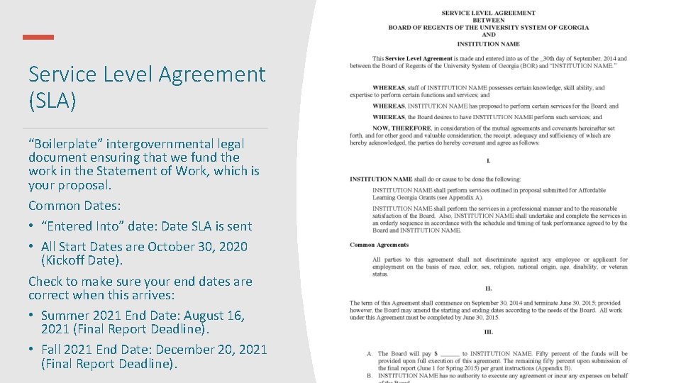 Service Level Agreement (SLA) “Boilerplate” intergovernmental legal document ensuring that we fund the work