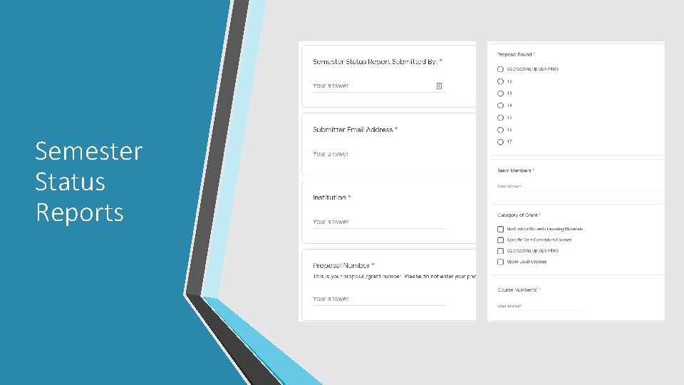 Semester Status Reports 