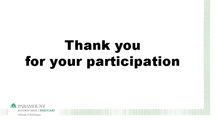 Thank you for your participation 