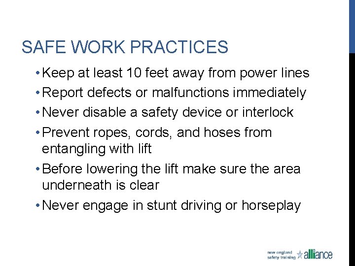 SCISSOR LIFT AWARENESS STAND DOWN TRAINING MAY 4