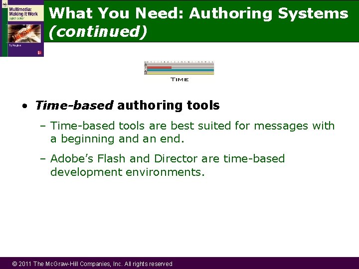 What You Need: Authoring Systems (continued) • Time-based authoring tools – Time-based tools are
