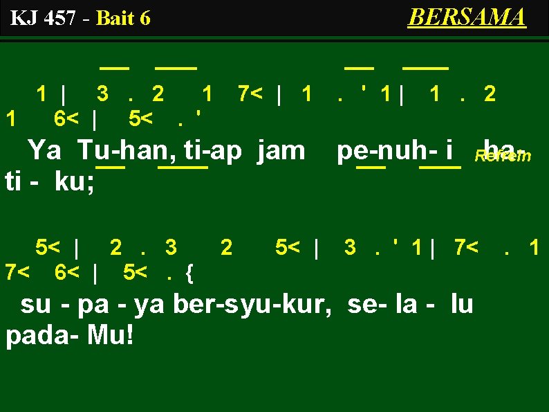 BERSAMA KJ 457 - Bait 6 1 | 3. 2 1 1 6< |