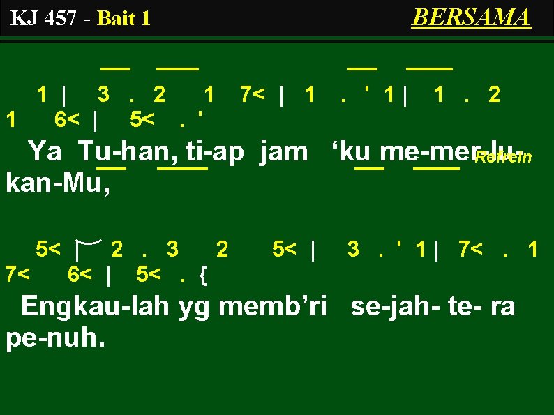 BERSAMA KJ 457 - Bait 1 1 | 3. 2 1 1 6< |