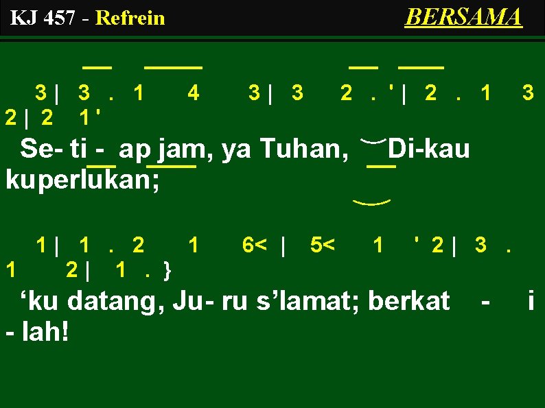 BERSAMA KJ 457 - Refrein 3| 3. 1 2| 2 1' 4 3| 3