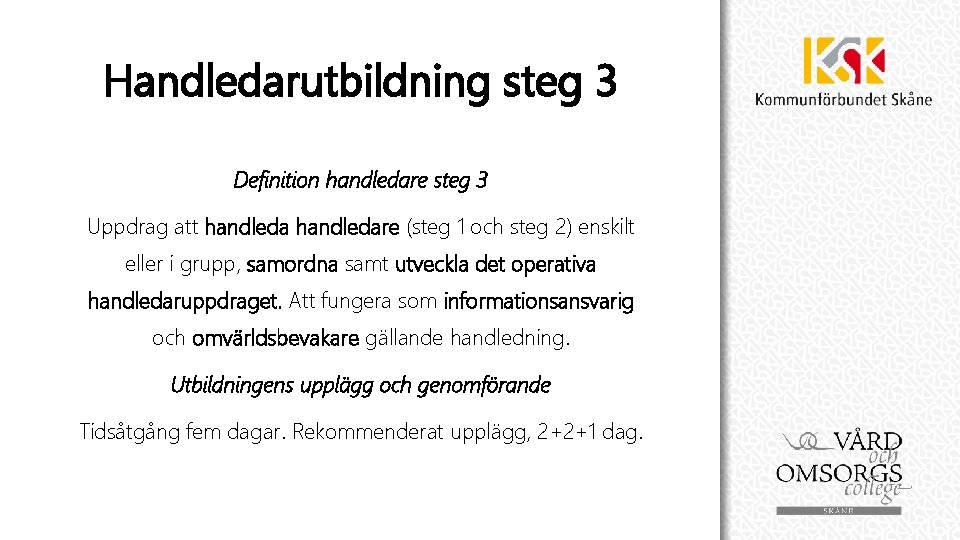 Handledarutbildning steg 3 Definition handledare steg 3 Uppdrag att handledare (steg 1 och steg