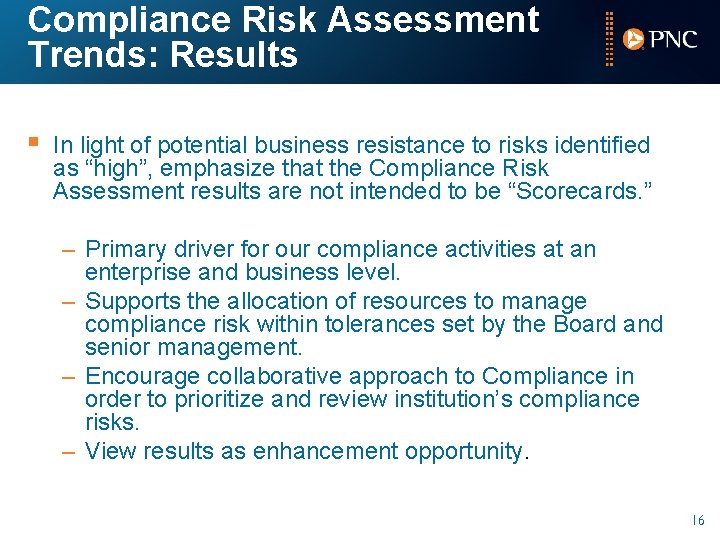 Compliance Risk Assessment Trends: Results § In light of potential business resistance to risks