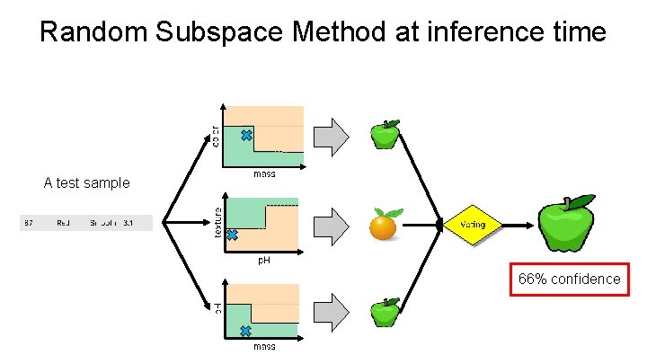 Random Subspace Method at inference time A test sample 66% confidence 