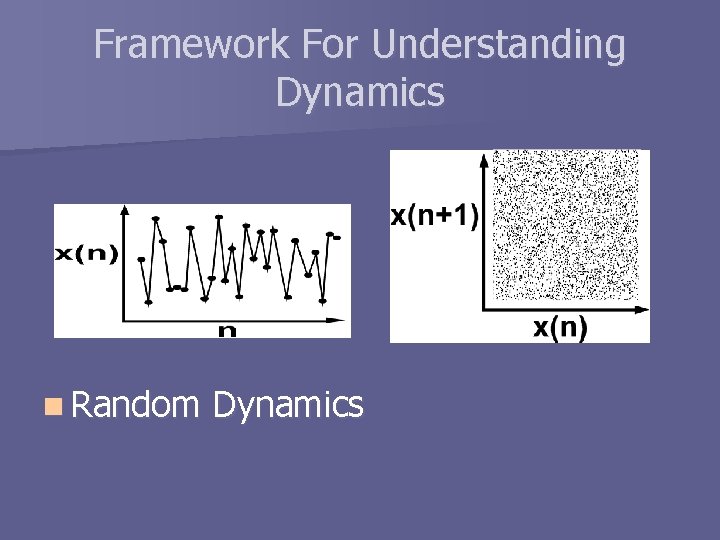 Framework For Understanding Dynamics n Random Dynamics 