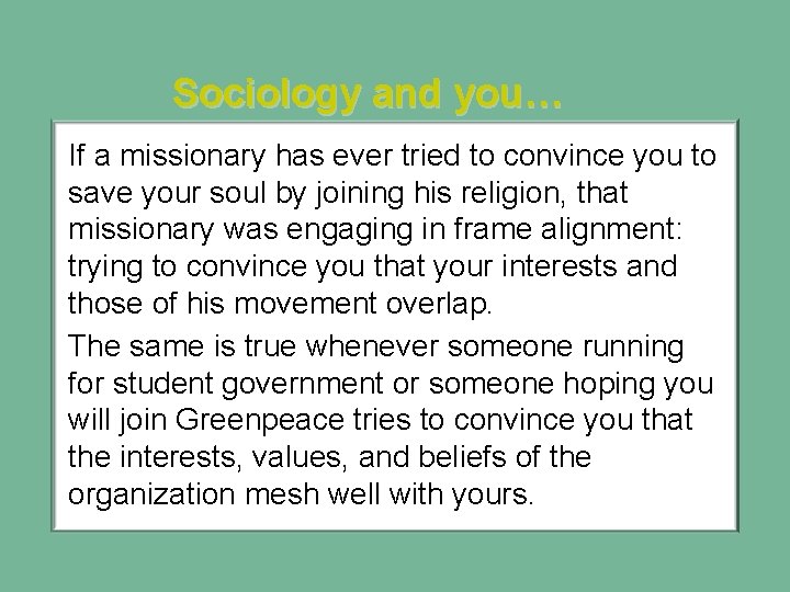 Sociology and you… If a missionary has ever tried to convince you to save