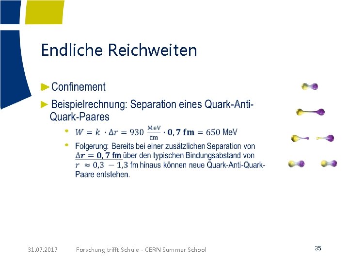 Endliche Reichweiten ► 31. 07. 2017 Forschung trifft Schule - CERN Summer School 35