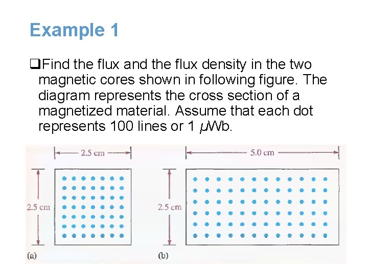 Example 1 q. Find the flux and the flux density in the two magnetic Example 1 q. Find the flux and the flux density in the two magnetic