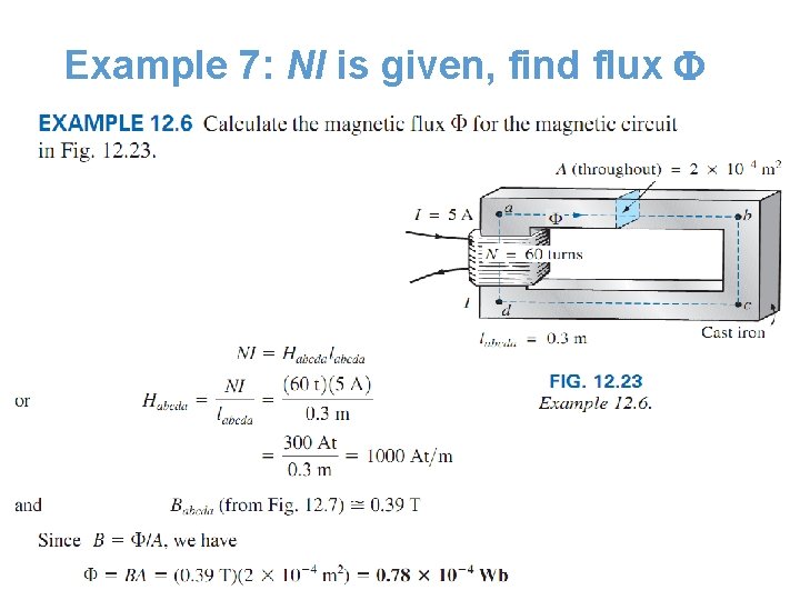 Example 7: NI is given, find flux Example 7: NI is given, find flux