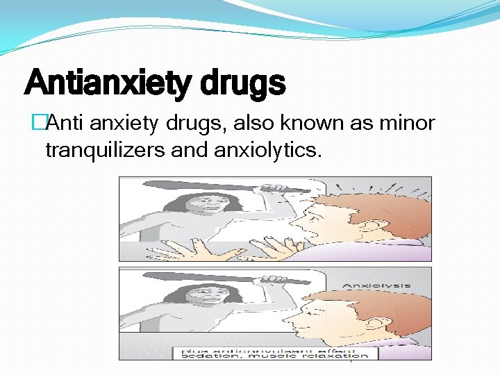 Antianxiety drugs �Anti anxiety drugs, also known as minor tranquilizers and anxiolytics. 