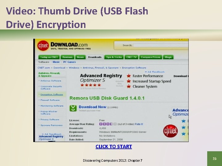 Video: Thumb Drive (USB Flash Drive) Encryption CLICK TO START Discovering Computers 2012: Chapter