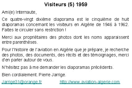 Visiteurs (5) 1959 Ami(e) Internaute, Ce quatre-vingt dixième diaporama est le cinquième de huit