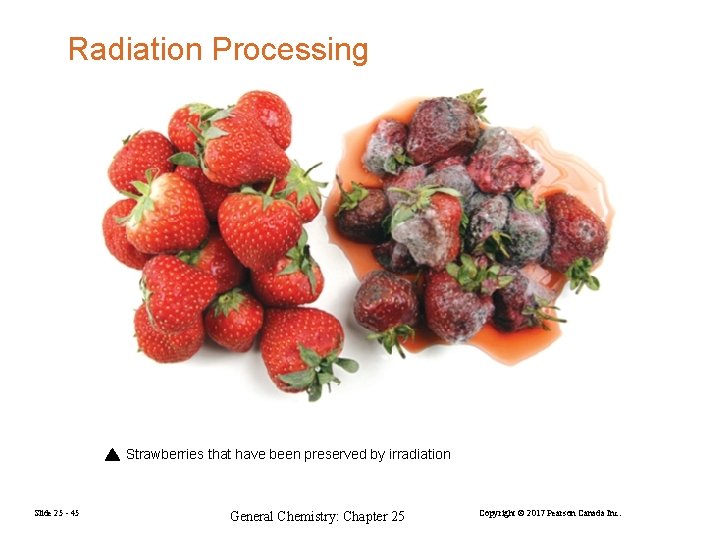 Radiation Processing Strawberries that have been preserved by irradiation Slide 25 - 45 General
