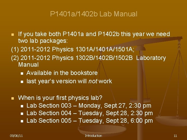 P 1401 a/1402 b Lab Manual If you take both P 1401 a and