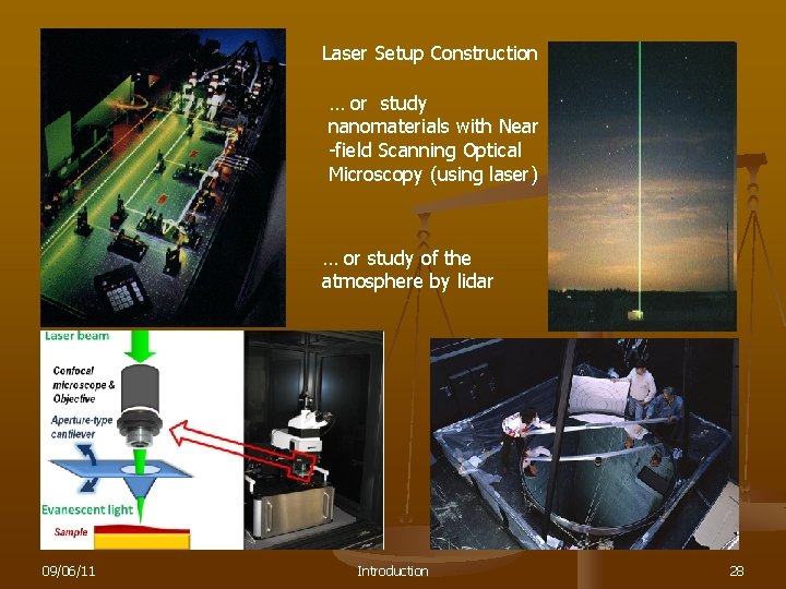 Laser Setup Construction … or study nanomaterials with Near -field Scanning Optical Microscopy (using