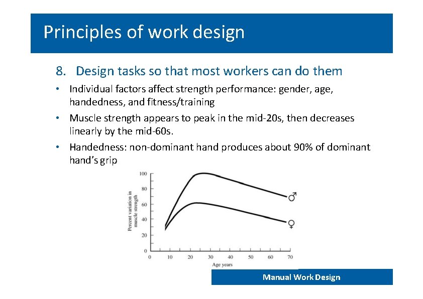 Principles of work design 8. Design tasks so that most workers can do them