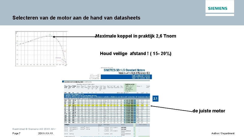 Selecteren van de motor aan de hand van datasheets Maximale koppel in praktijk 2, Selecteren van de motor aan de hand van datasheets Maximale koppel in praktijk 2,