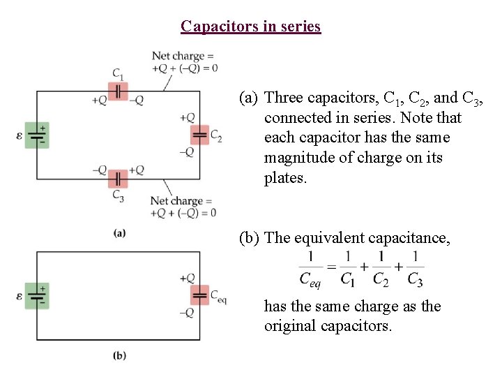 Capacitors in series (a) Three capacitors, C 1, C 2, and C 3, connected