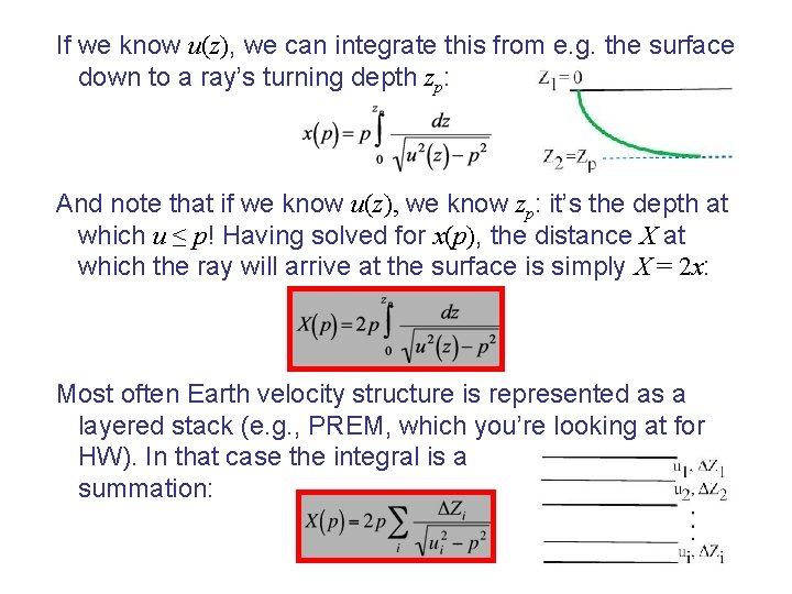 If we know u(z), we can integrate this from e. g. the surface down