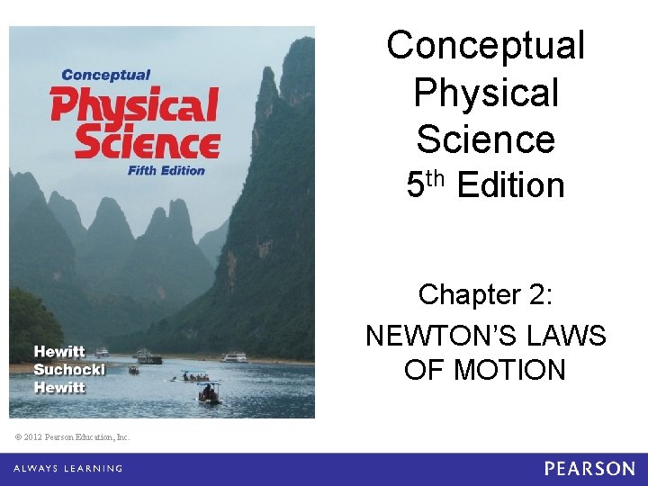 Conceptual Physical Science 5 th Edition Chapter 2: NEWTON’S LAWS OF MOTION © 2012