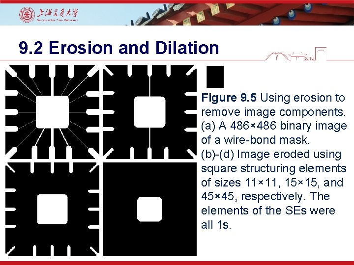 9. 2 Erosion and Dilation Figure 9. 5 Using erosion to remove image components.