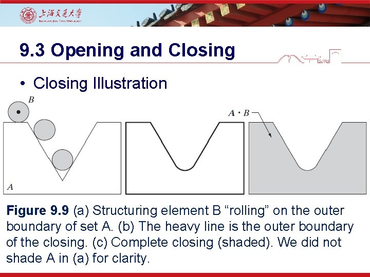 9. 3 Opening and Closing • Closing Illustration Figure 9. 9 (a) Structuring element