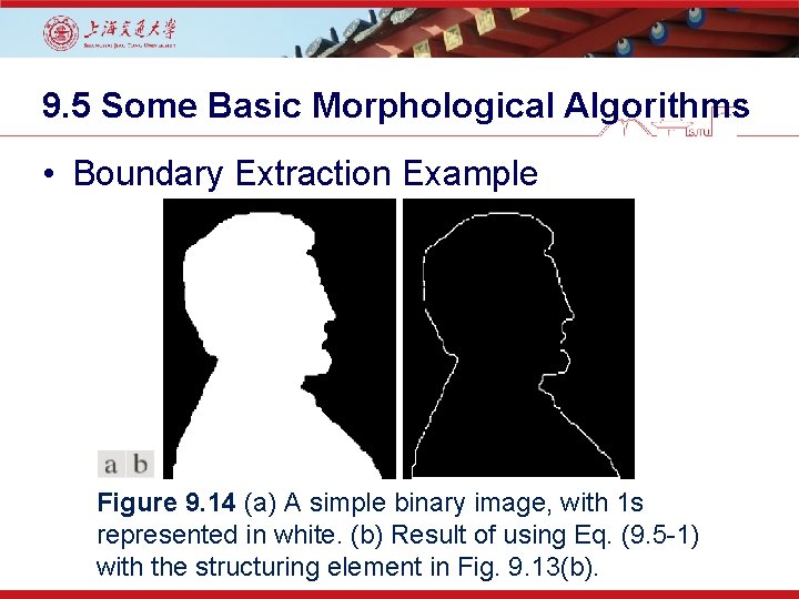 9. 5 Some Basic Morphological Algorithms • Boundary Extraction Example Figure 9. 14 (a)