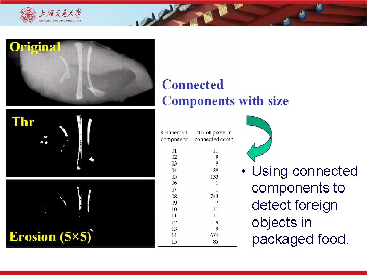  • Using connected components to detect foreign objects in packaged food. 